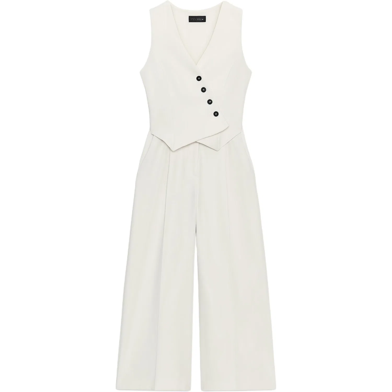 ZARA Женский комбинезон белый