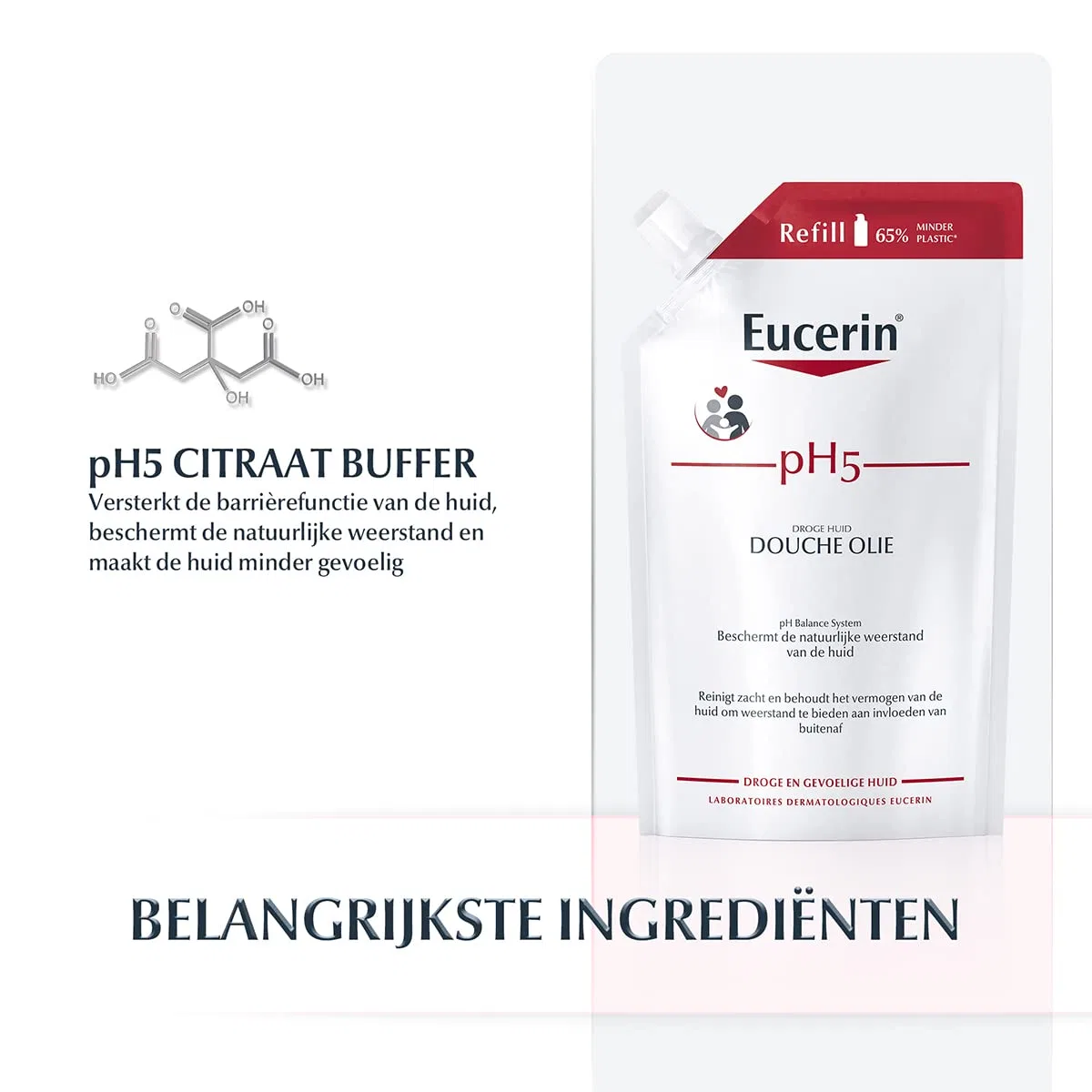 Душевое масло PH5 Refill 400 мл, Eucerin, Миндаль — фото 4