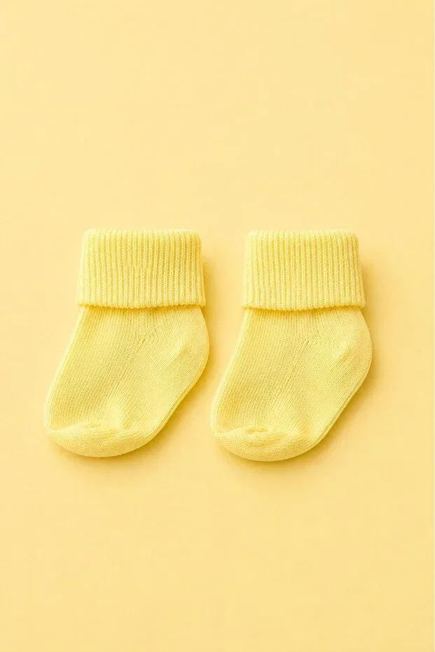 Детские носки хлопковые 5 шт Organic Cotton 5-Piece Boxed Premium Newborn Baby Socks Lakoren, Yellow — фото 3