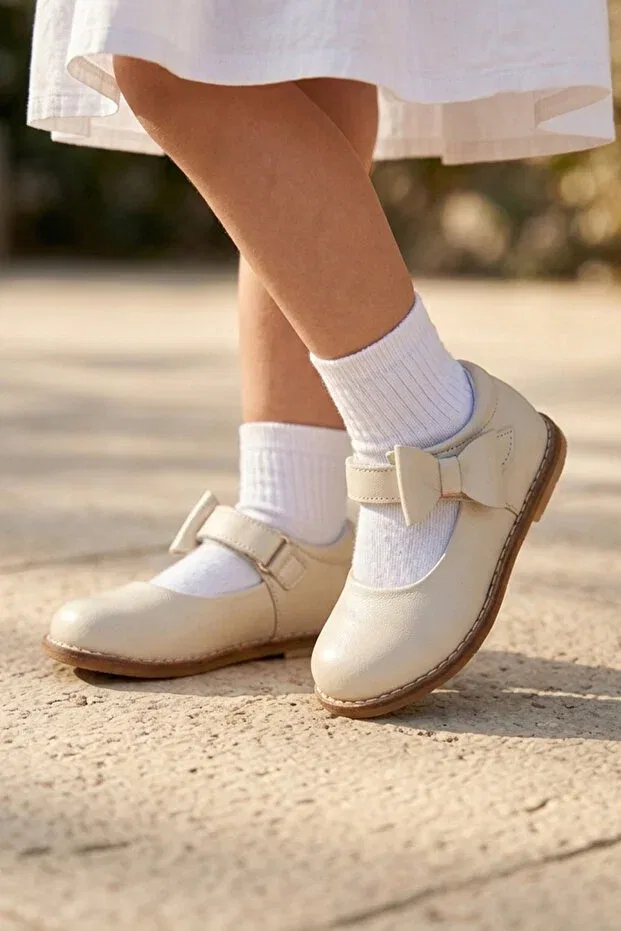 Детские туфли для девочек ортопедические Cevoclub Kids, Beige