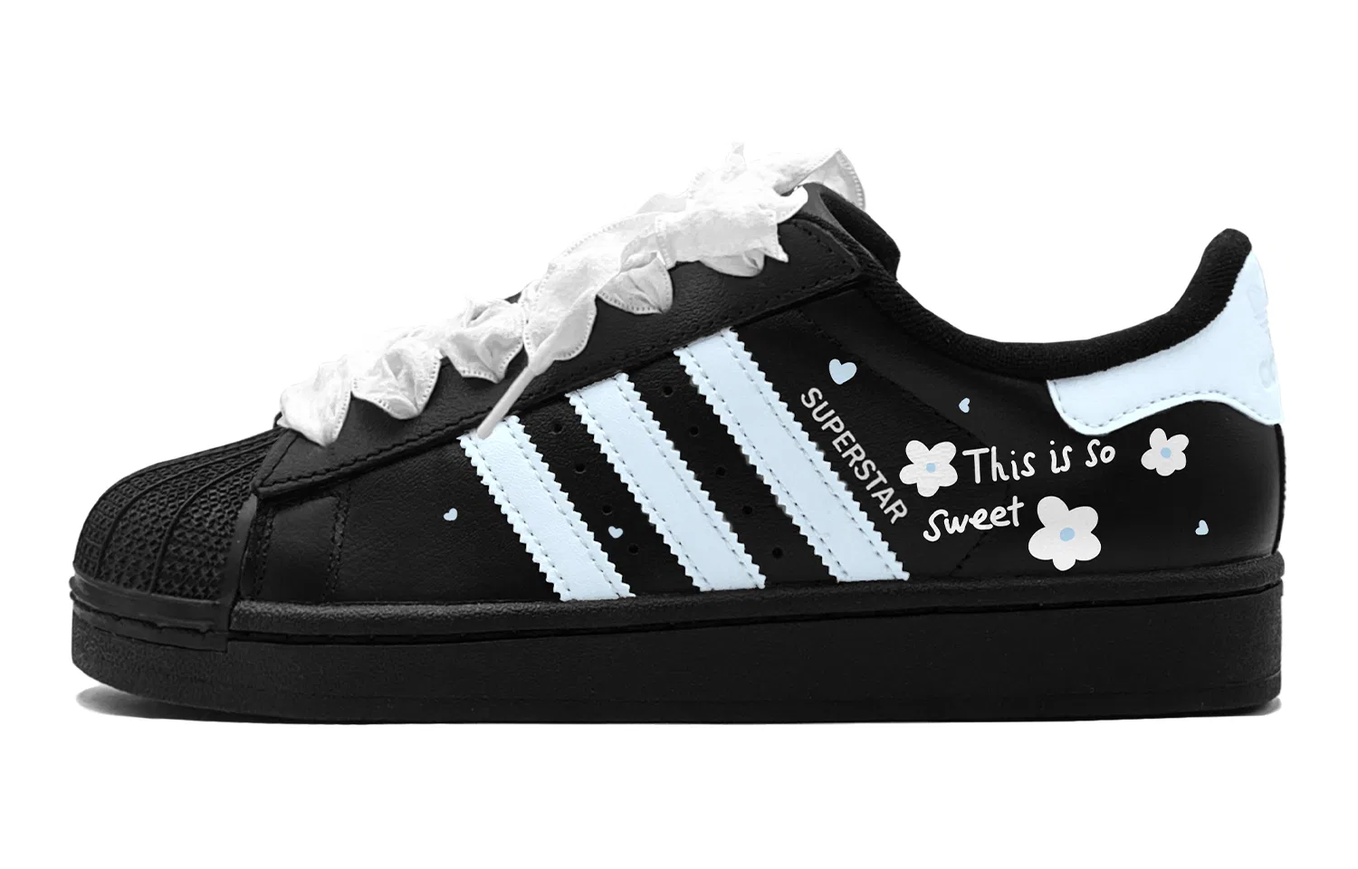 Детские кроссовки для скейтбординга с принтом Adidas Originals Superstar 2, Light Blue — фото 3