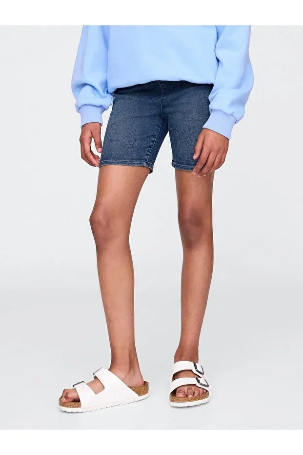Детские шорты для девочек джинсовые Gap, Navy Blue-000 — фото 4