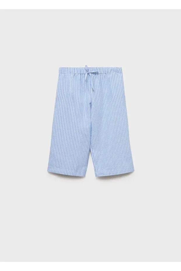 Детские брюки для девочек полосатые Mango Baby, Indigo Blue — фото 3