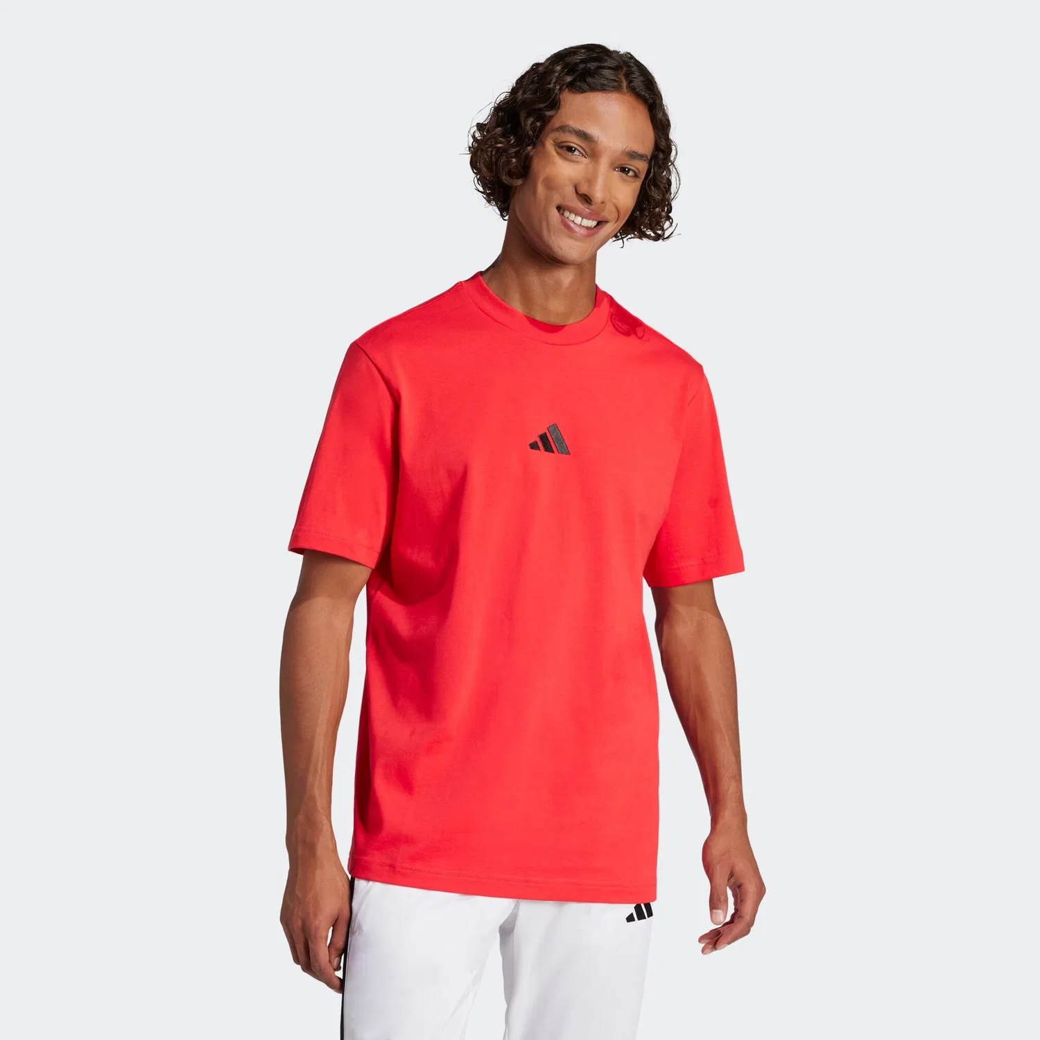 Детские хлопковые трикотажные шорты с логотипом Adidas Sportswear, Pure Ruby/Black — фото 2