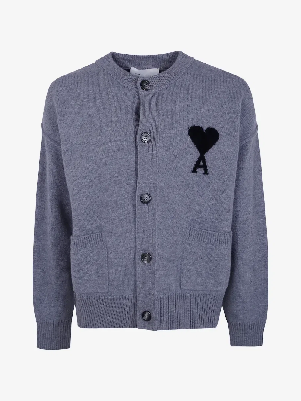 Кардиган из шерсти Ami de Coeur AMI Paris, серый