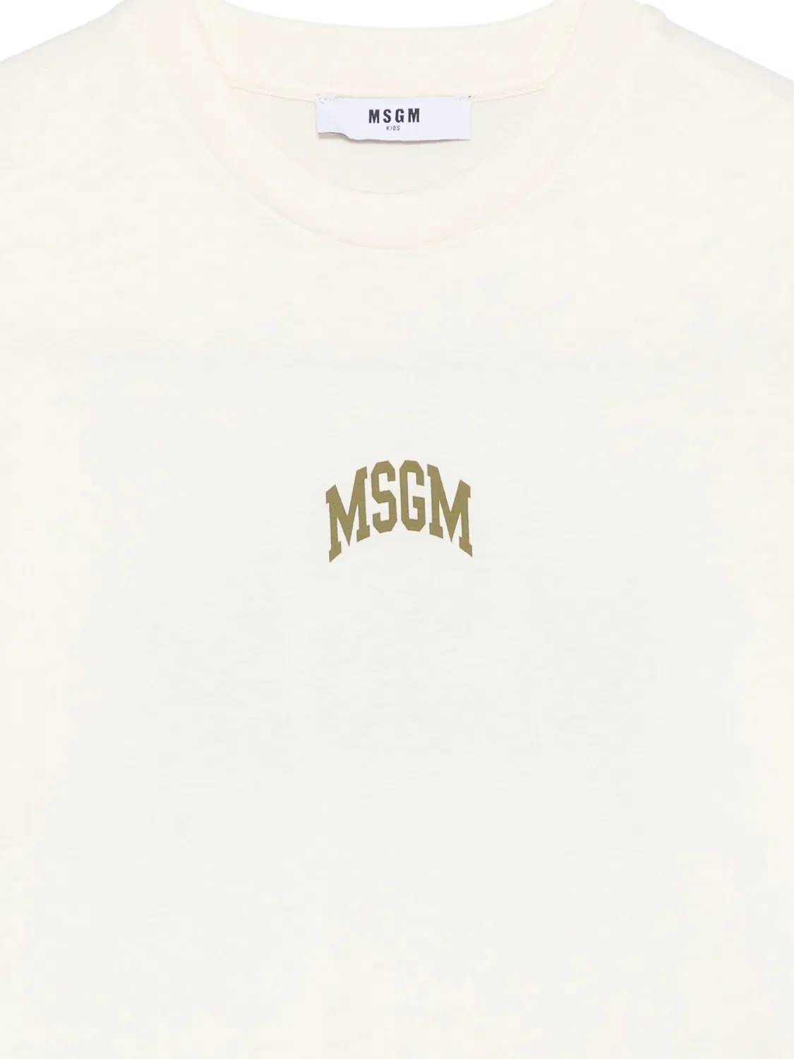 Футболка с логотипом Msgm Kids, нейтральные цвета — фото 3