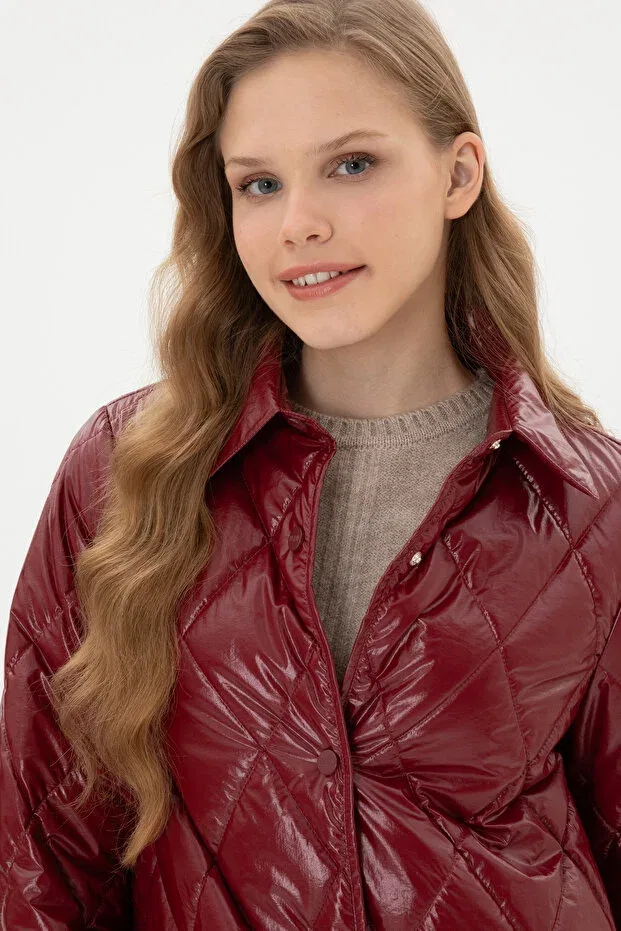 Женское пальто с длинным рукавом U.S. Polo Assn., Burgundy — фото 2