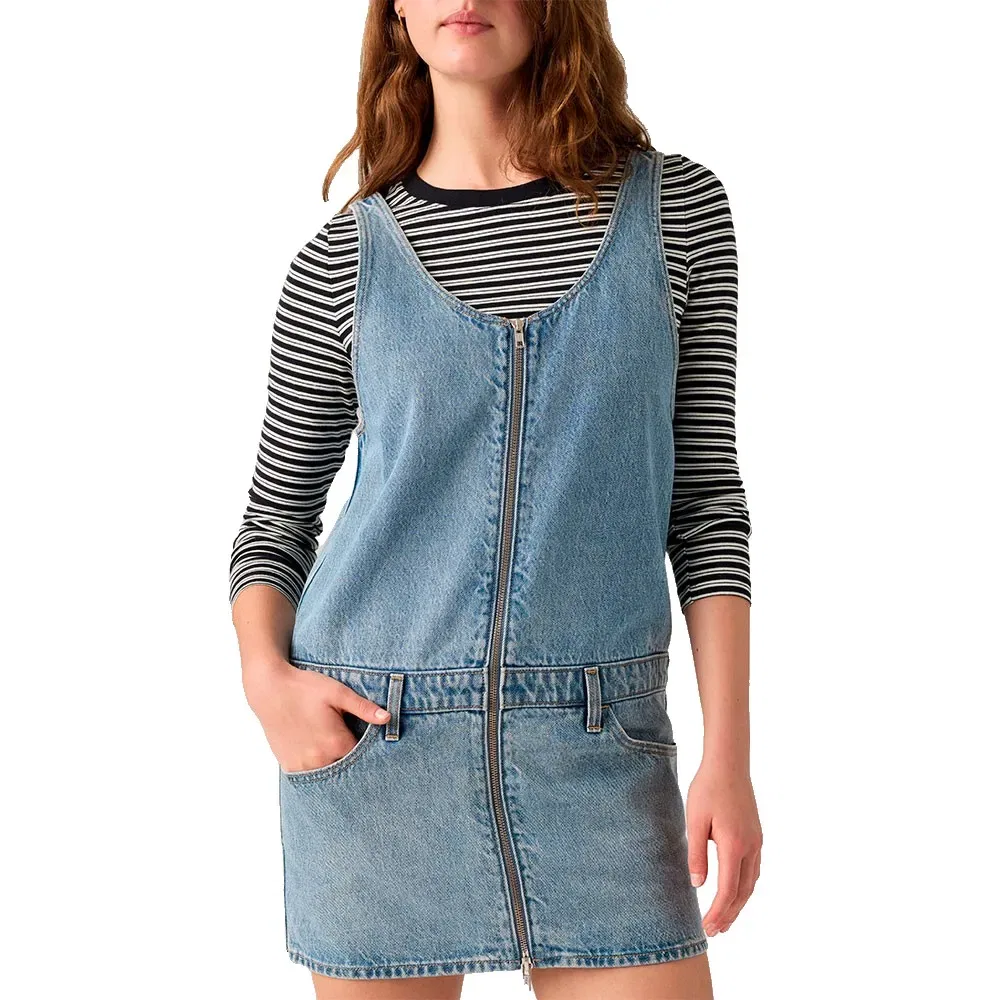 Женское джинсовое платье без рукавов Mini Zip Dress Levi's, Blue — фото 4