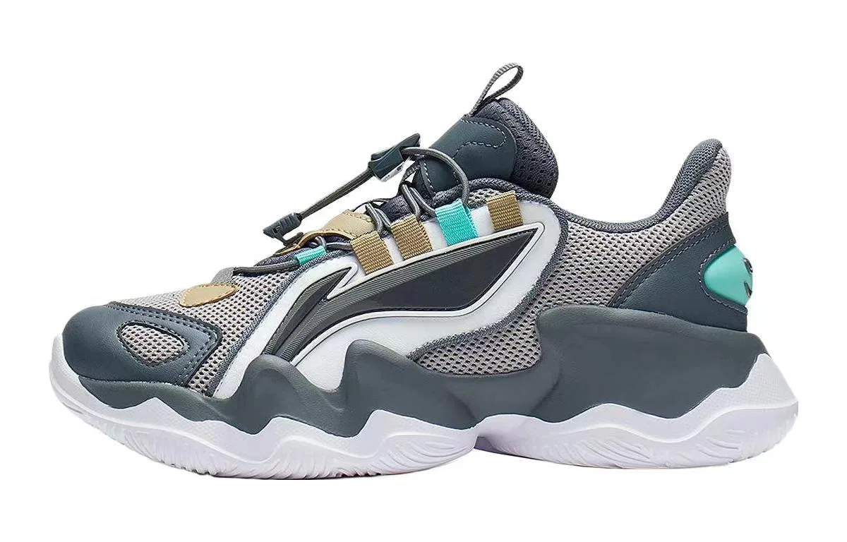 Детские кроссовки с многослойным дизайном Li-Ning YOUNG Peng Low top, Black White Gray