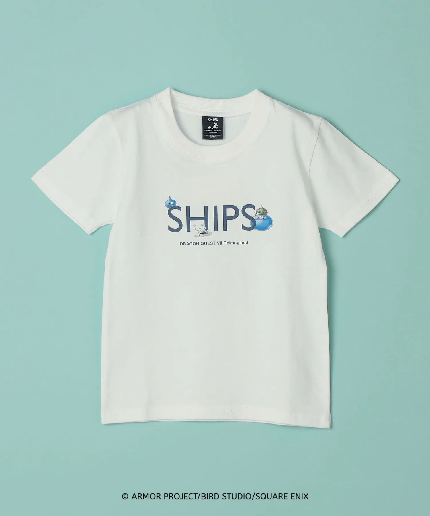 Детская футболка с логотипом DQVIIR × SHIPS коллаборация с монстрами белая