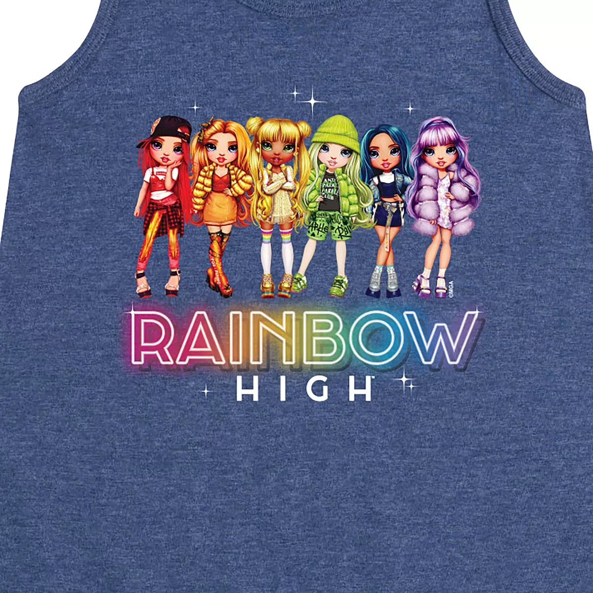 Детское платье-трапеция для девочек без рукавов Rainbow High Character Group Rainbow High, Heather Navy — фото 2