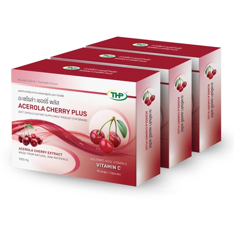 

Добавка THP Acerola Cherry Plus, 3 упаковки по 30 капсул