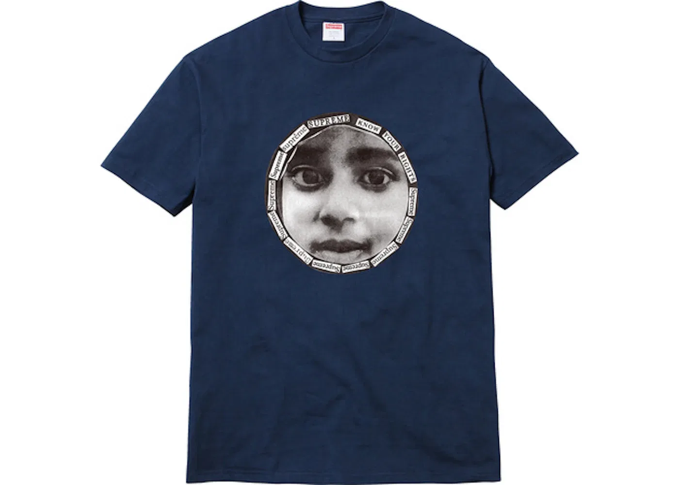 Мужская футболка с принтом Know Your Rights Tee Supreme, темно-синий