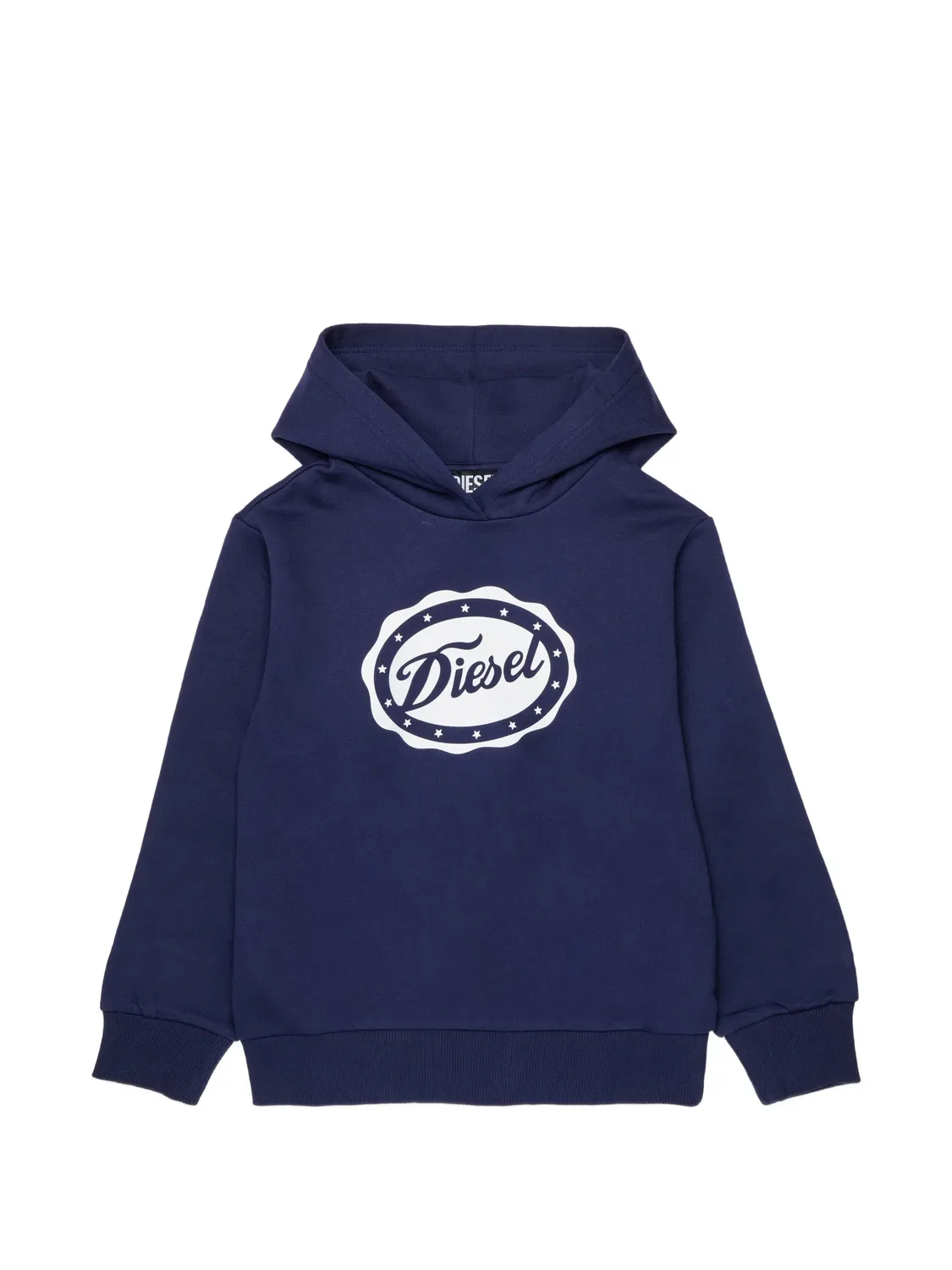 Хлопковое худи с логотипом Diesel, синий