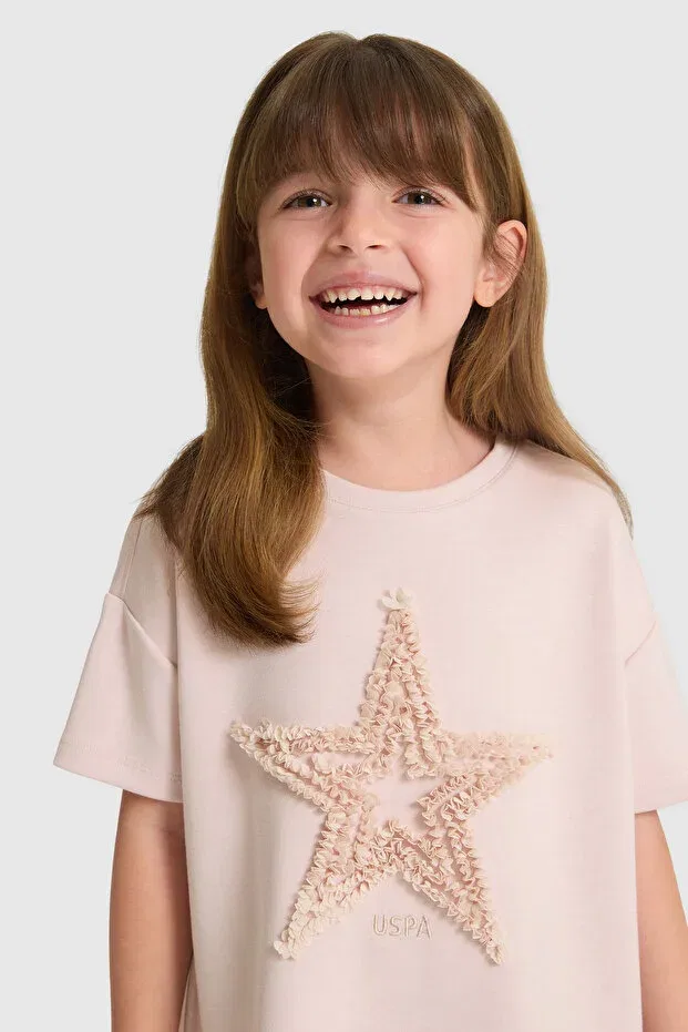 Детская футболка для девочек с коротким рукавом U.S. Polo Assn., Light Pink — фото 2