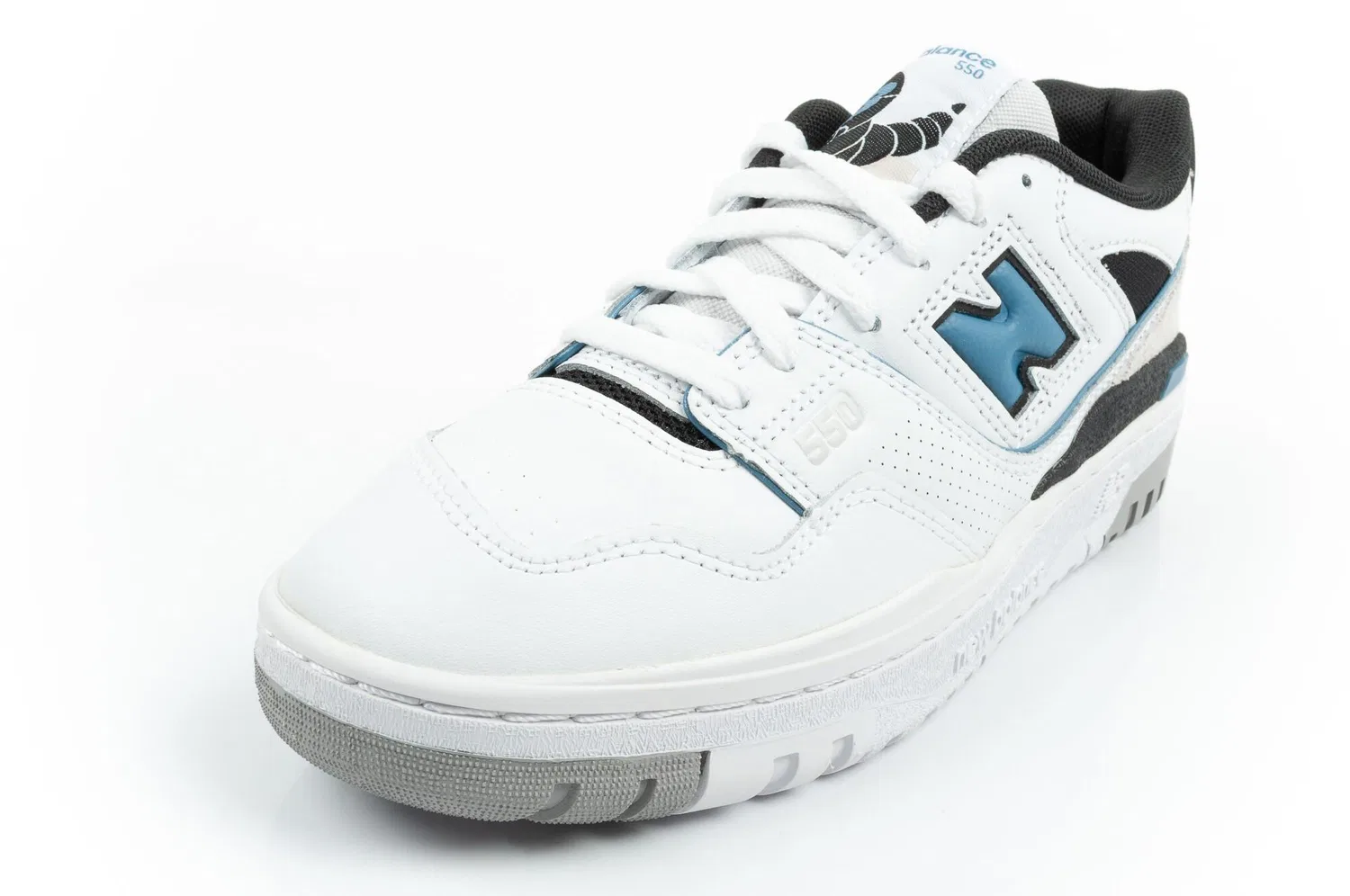 Детские кожаные кроссовки New Balance 550, Цвет Weiss Schwarz Blau — фото 3