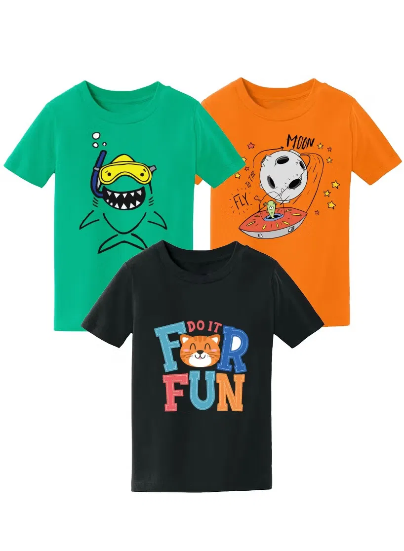Футболка с принтом для мальчиков Printshop4Me, комбо 4