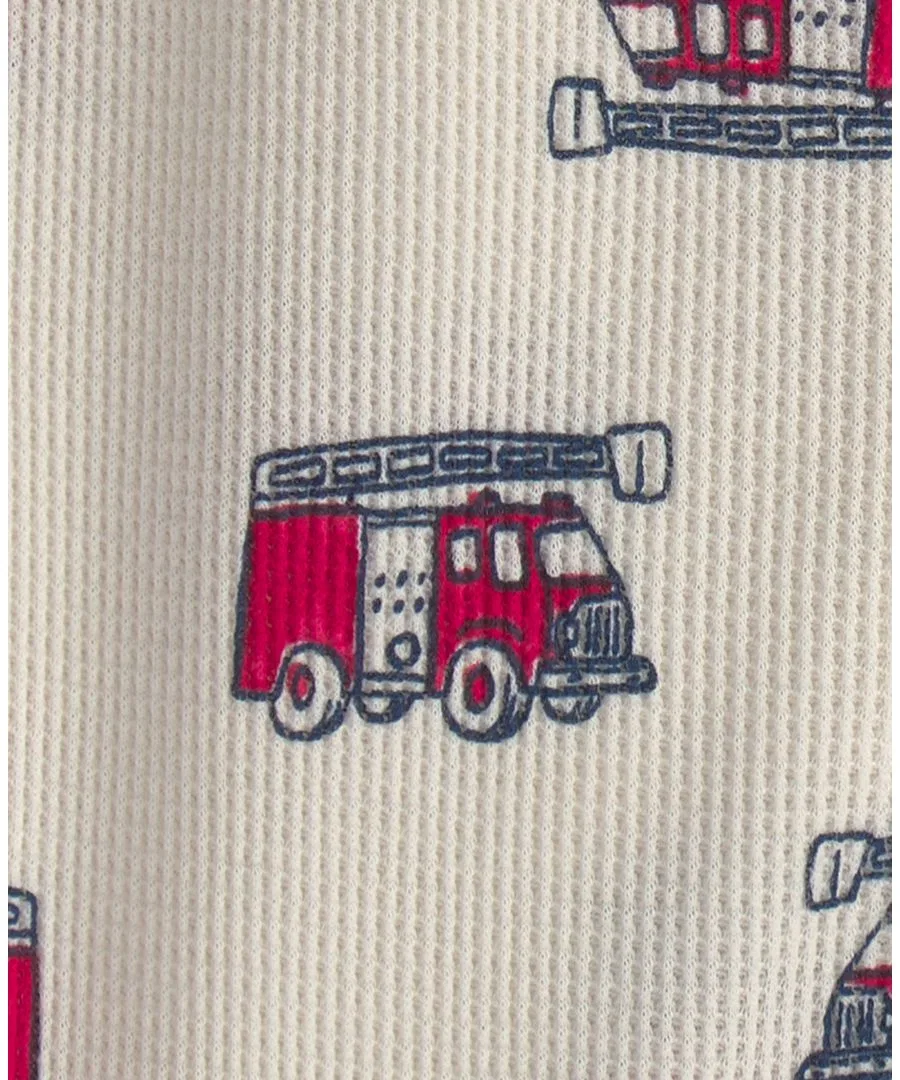 Пижама с длинным рукавом, с принтом, Firetrucks Carter's, Cream — фото 4
