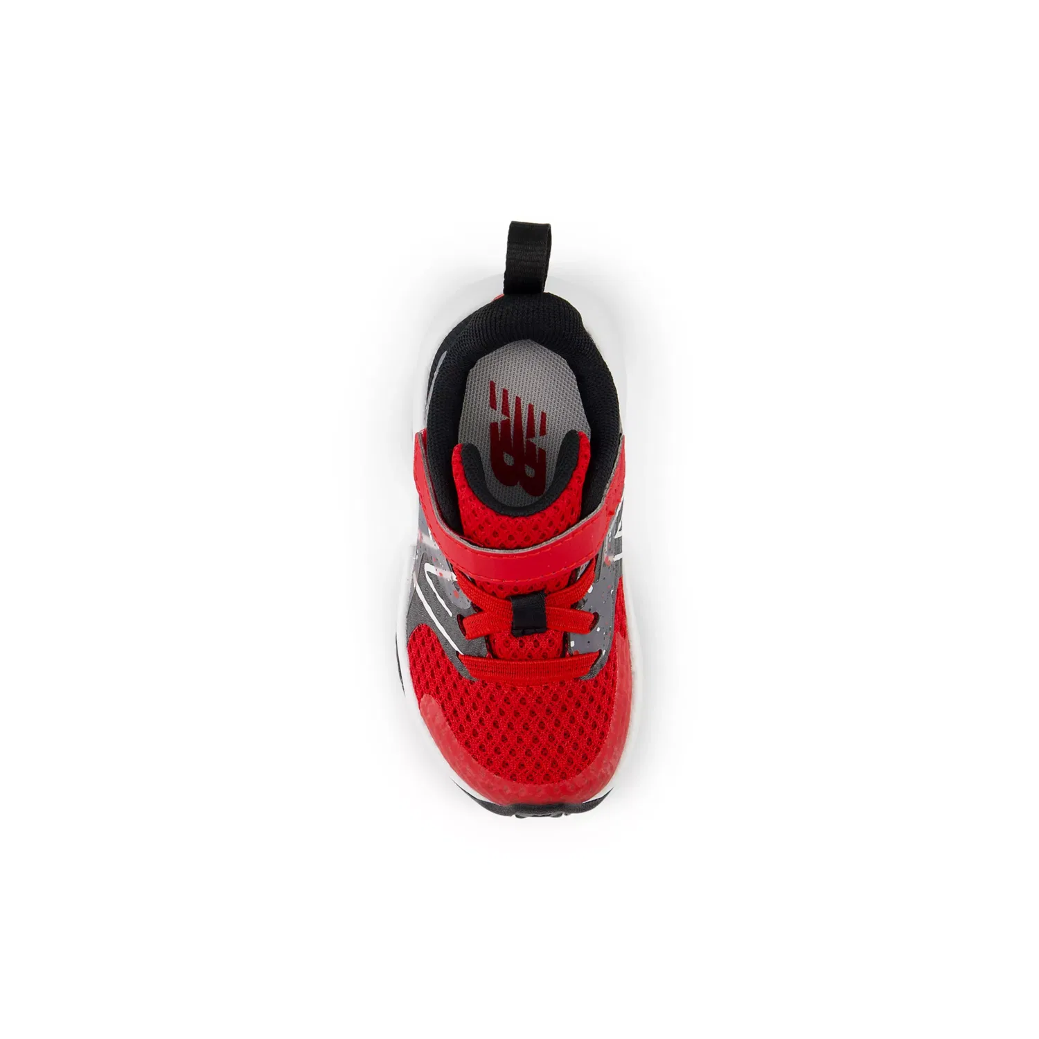 Детские кроссовки на шнурках с верхней застежкой Rave Run v2 Bungee Lace with Top Strap New Balance, Team Red With Black And Black Cement — фото 4