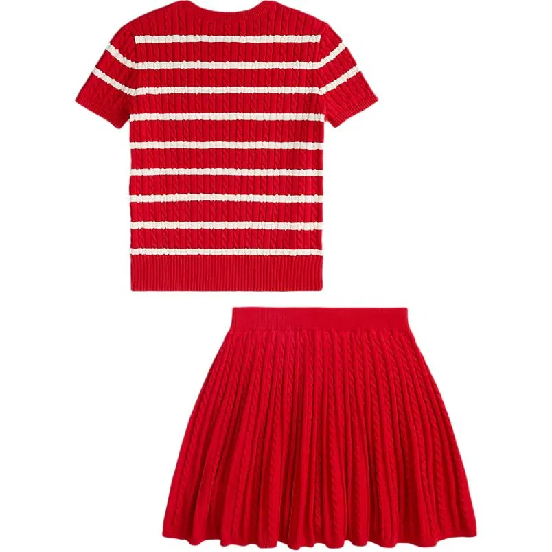Детский комплект для девочек с юбкой Polo Ralph Lauren, RL Red — фото 3