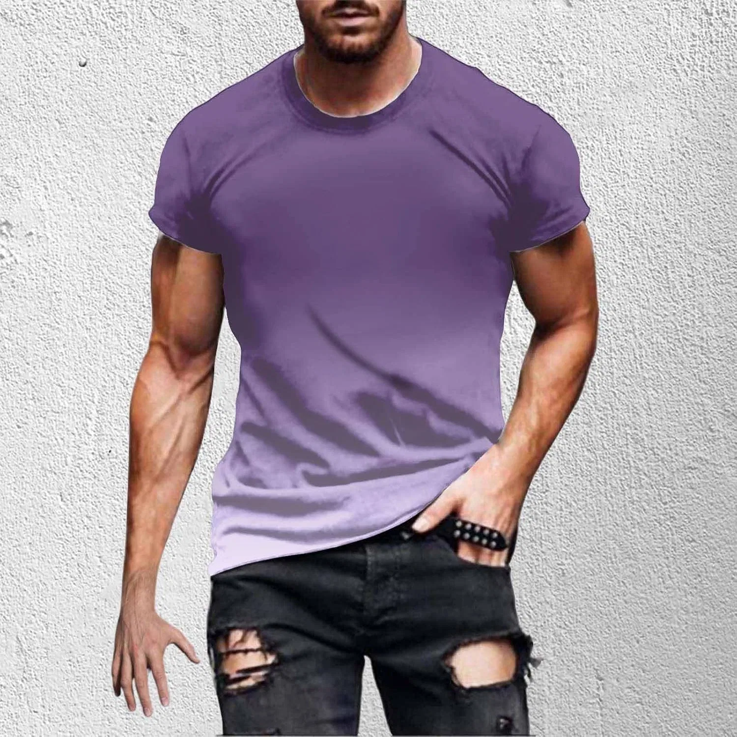 Мужская футболка с градиентом Quick Drying, Purple — фото 3