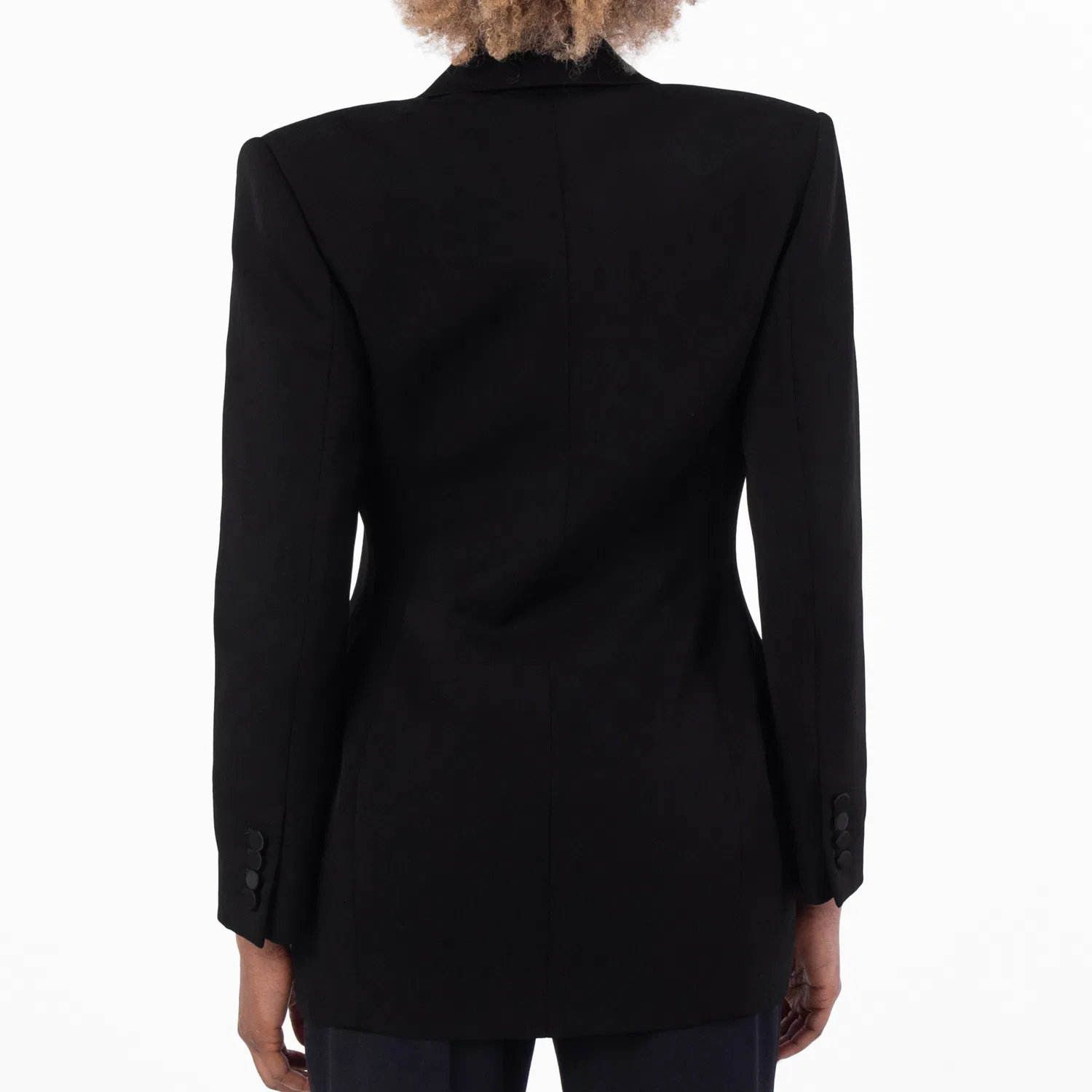 Жакет смокинг из габардина Grain De Poudre Tuxedo Jacket Saint Laurent, Black — фото 4