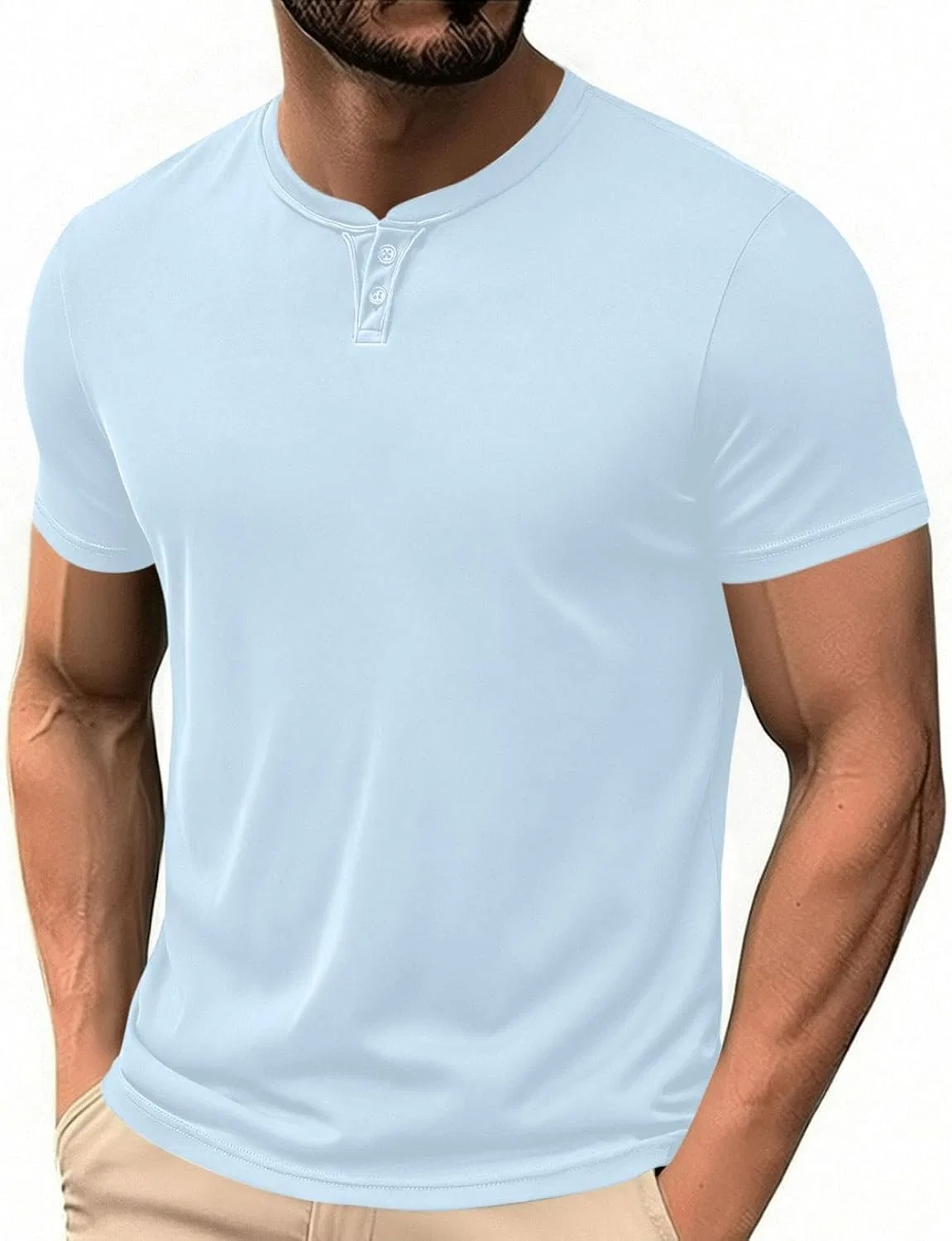 Мужская футболка с коротким рукавом, Slim Fit, синий — фото 2
