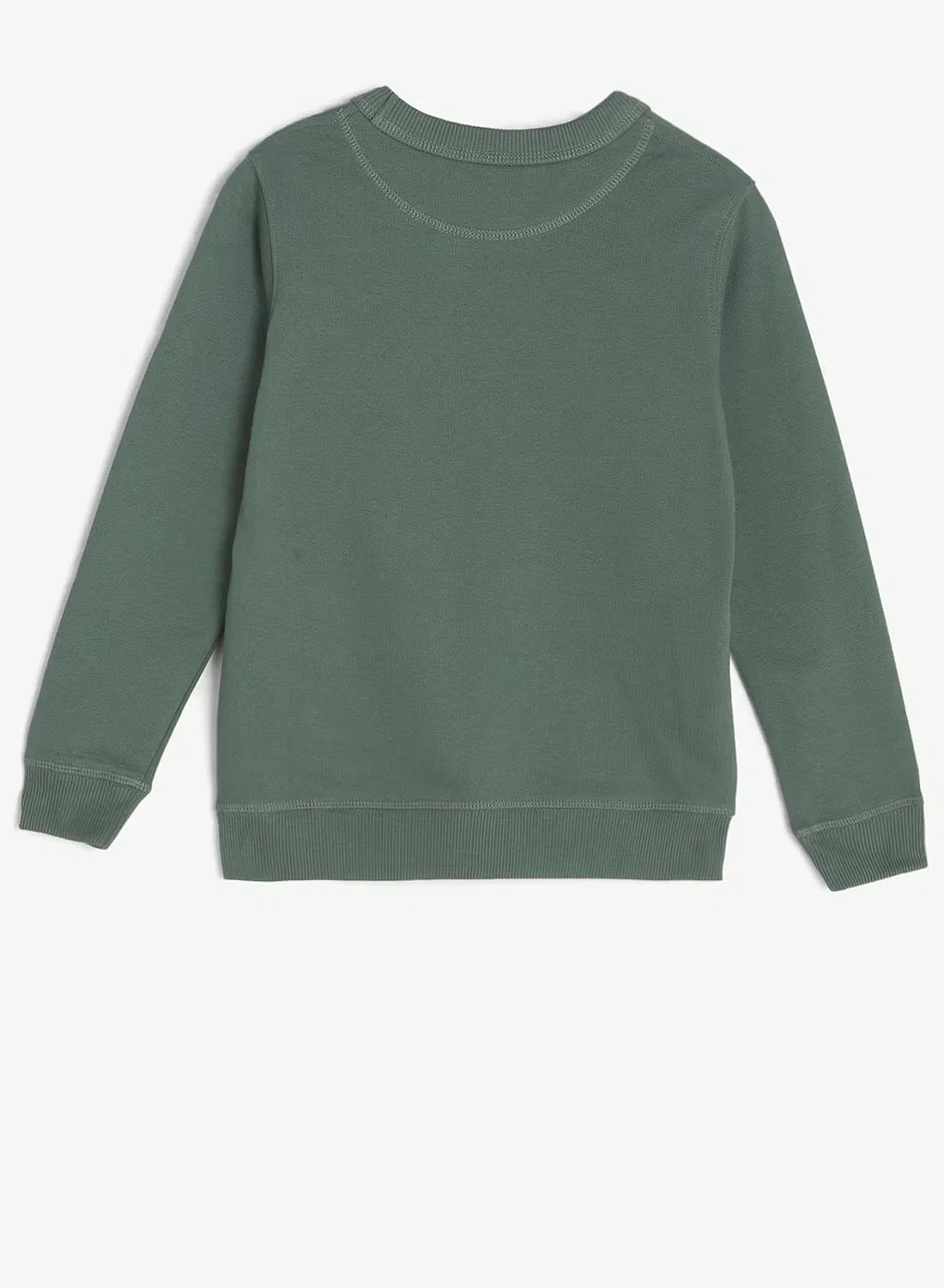 Свитшот с вышивкой Jack & Jones Junior, зеленый — фото 2