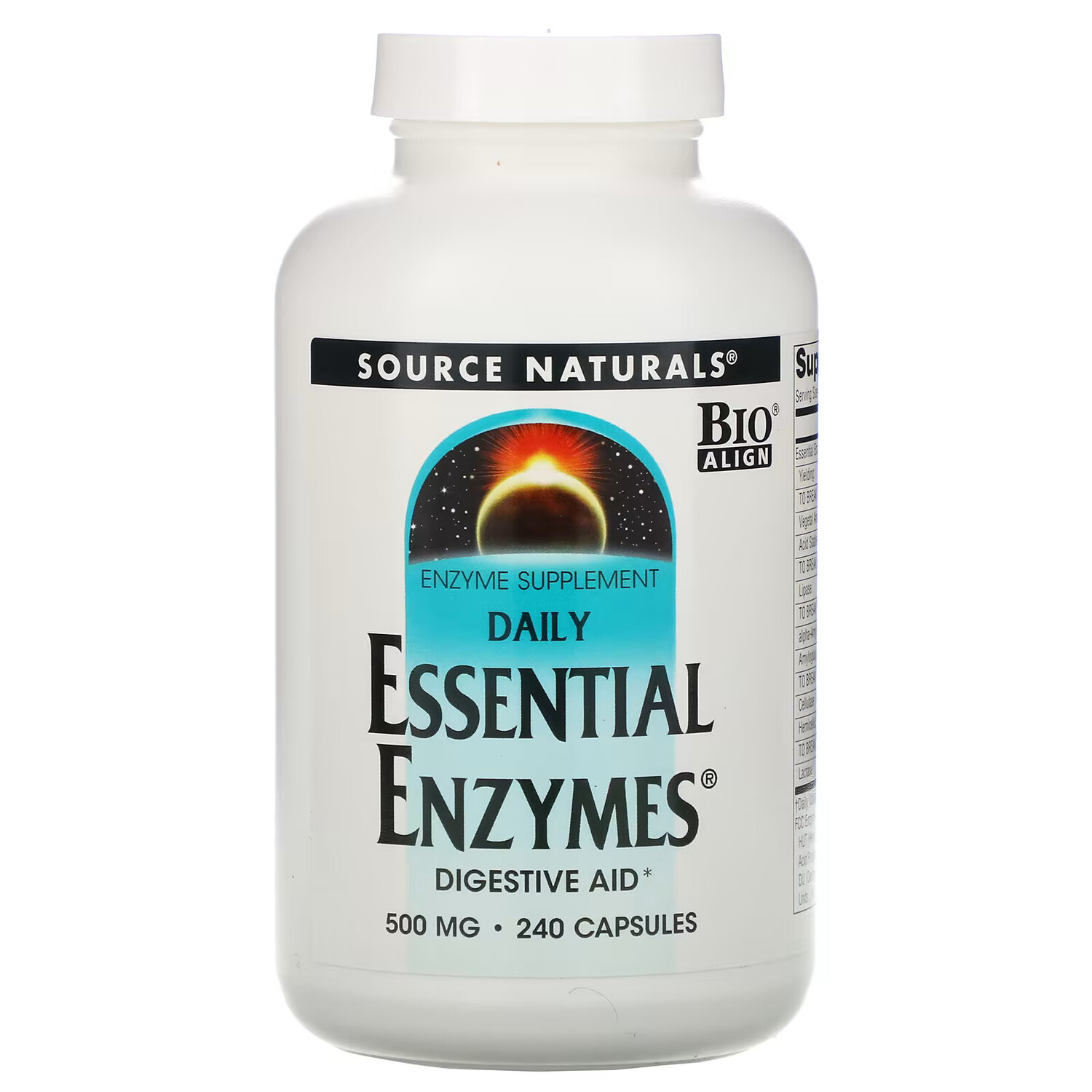 

Source Naturals, Daily Essential Enzymes, добавка с незаменимыми ферментами для ежедневного использования, 500 мг, 240 капсул