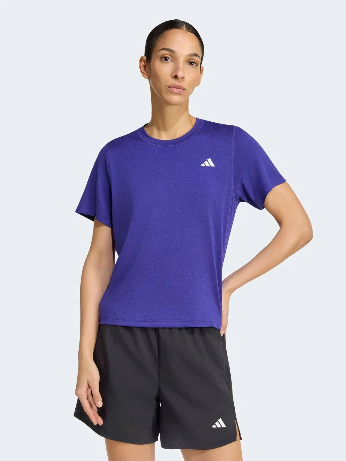 Футболка с круглым вырезом Workout Essentials adidas, темно-фиолетовый