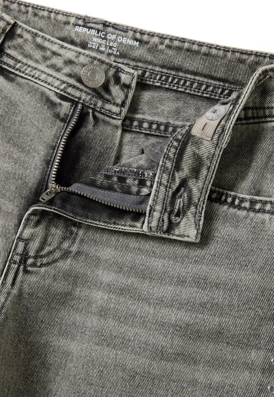 Широкие джинсы с заклепками - джинсы свободного кроя Ovs, Grey — фото 3