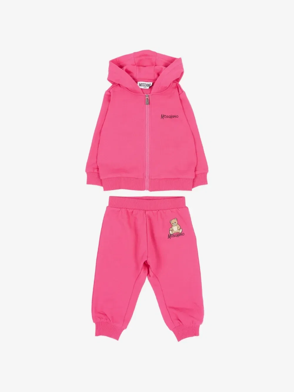 Спортивный костюм с принтом медвежонка Moschino Kids, розовый — фото 4