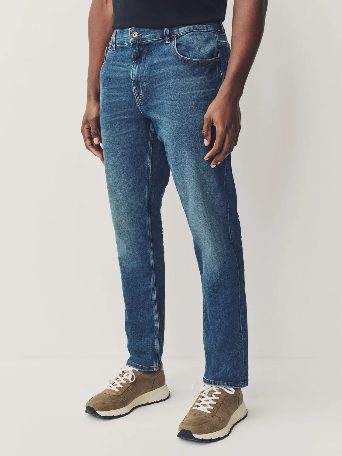 Джинсы Regular Fit, Blue Mid Next, синие — фото 3