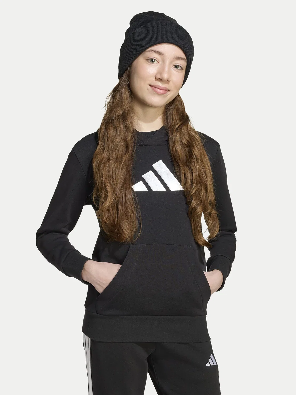 Толстовка стандартного кроя для девочки Glam Graphic Adidas, черный