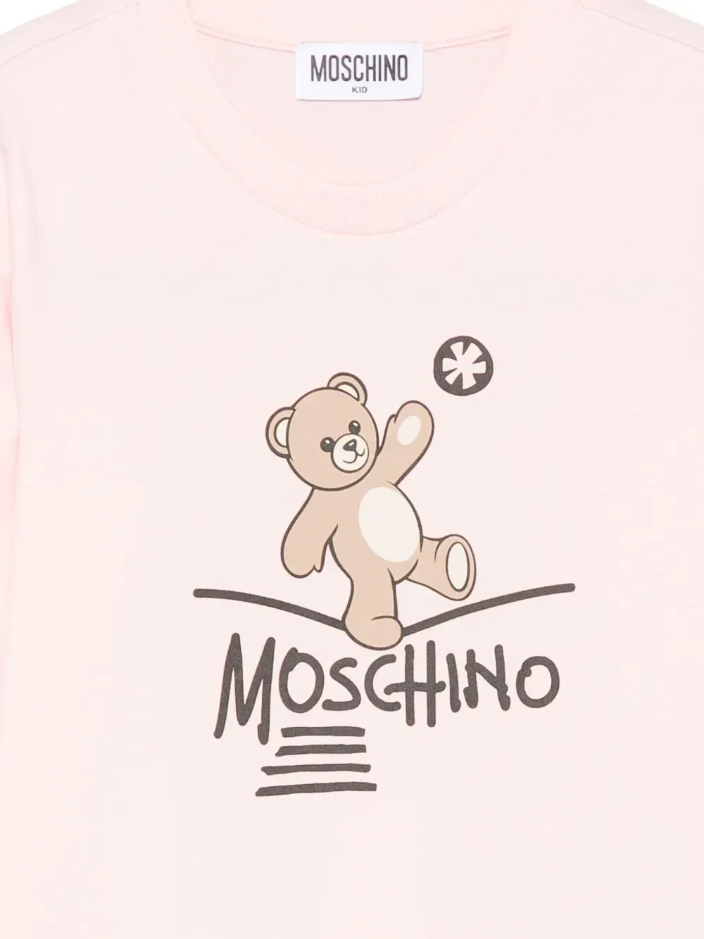 Футболка с логотипом в виде медвежонка Тедди Moschino Kids, розовый — фото 3