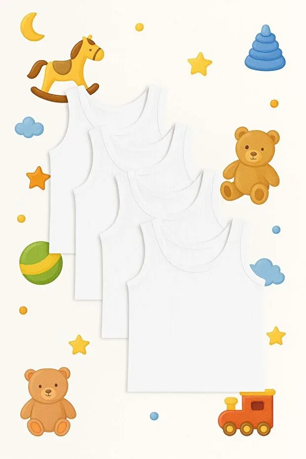 Детский комплект маек для мальчиков хлопковый Exlove, White