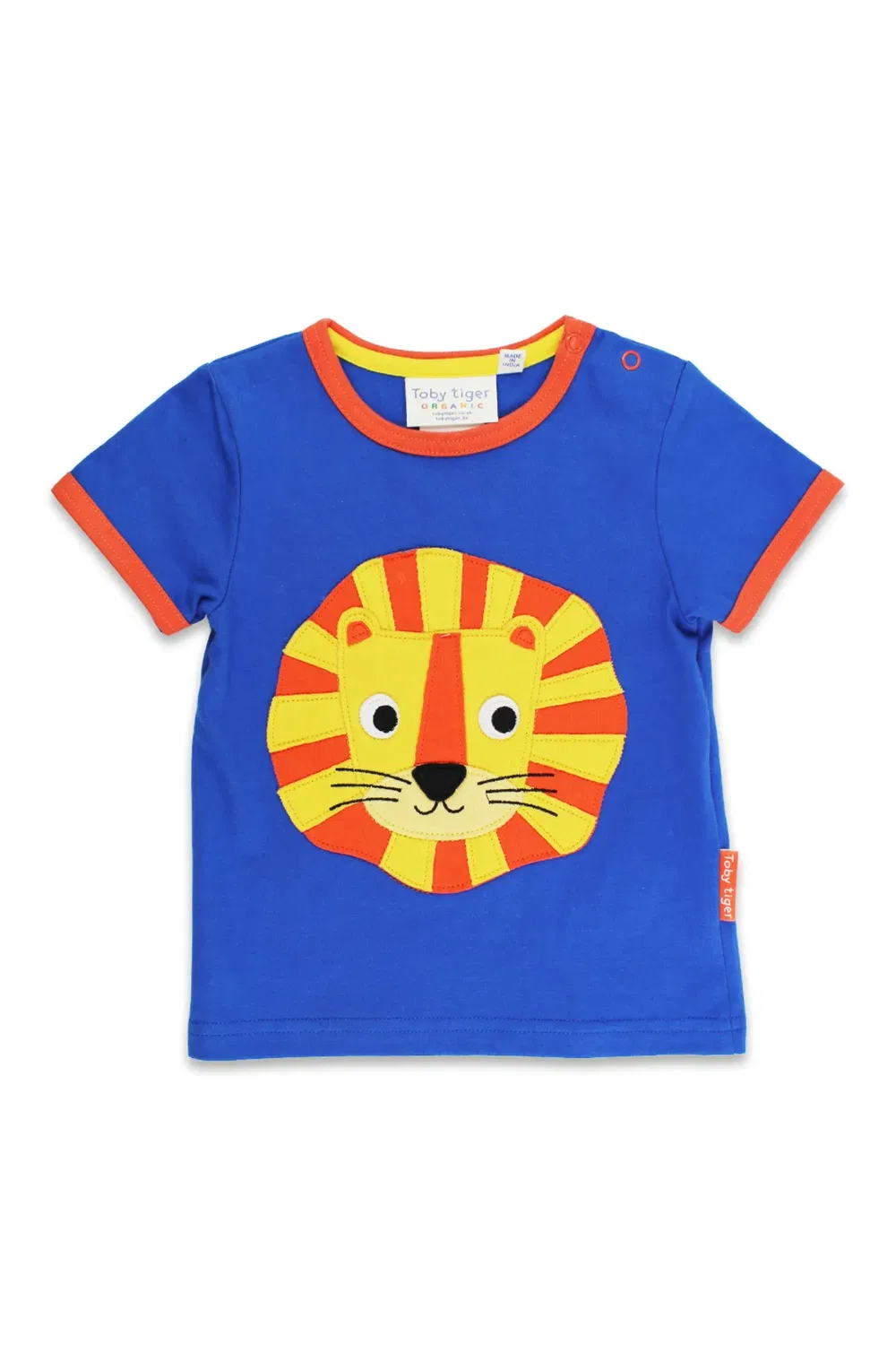 Футболка с аппликацией льва с коротким рукавом Toby Tiger, Blue