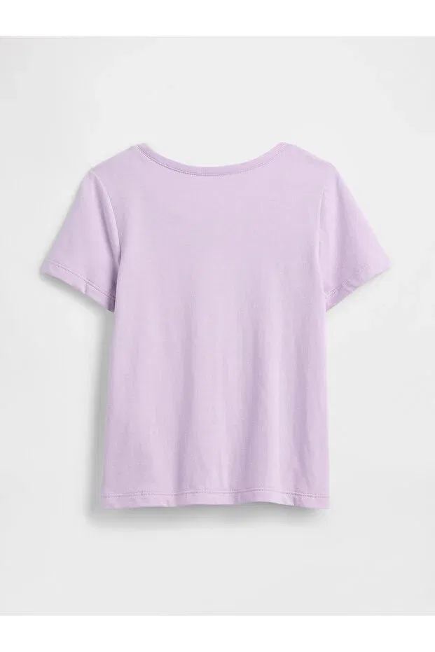 Детская футболка для девочек с принтом Baby Girl Lilac Baby Logo T-Shirt Gap, Lila-001 — фото 3