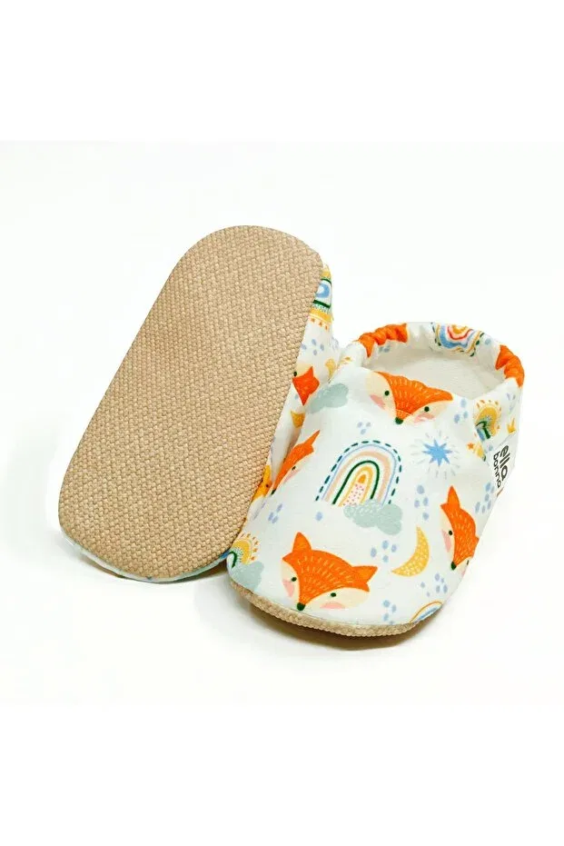 Детские пинетки без каблука с принтом Non-Slip sole fox baby booties Ella Bonna, Fox — фото 3