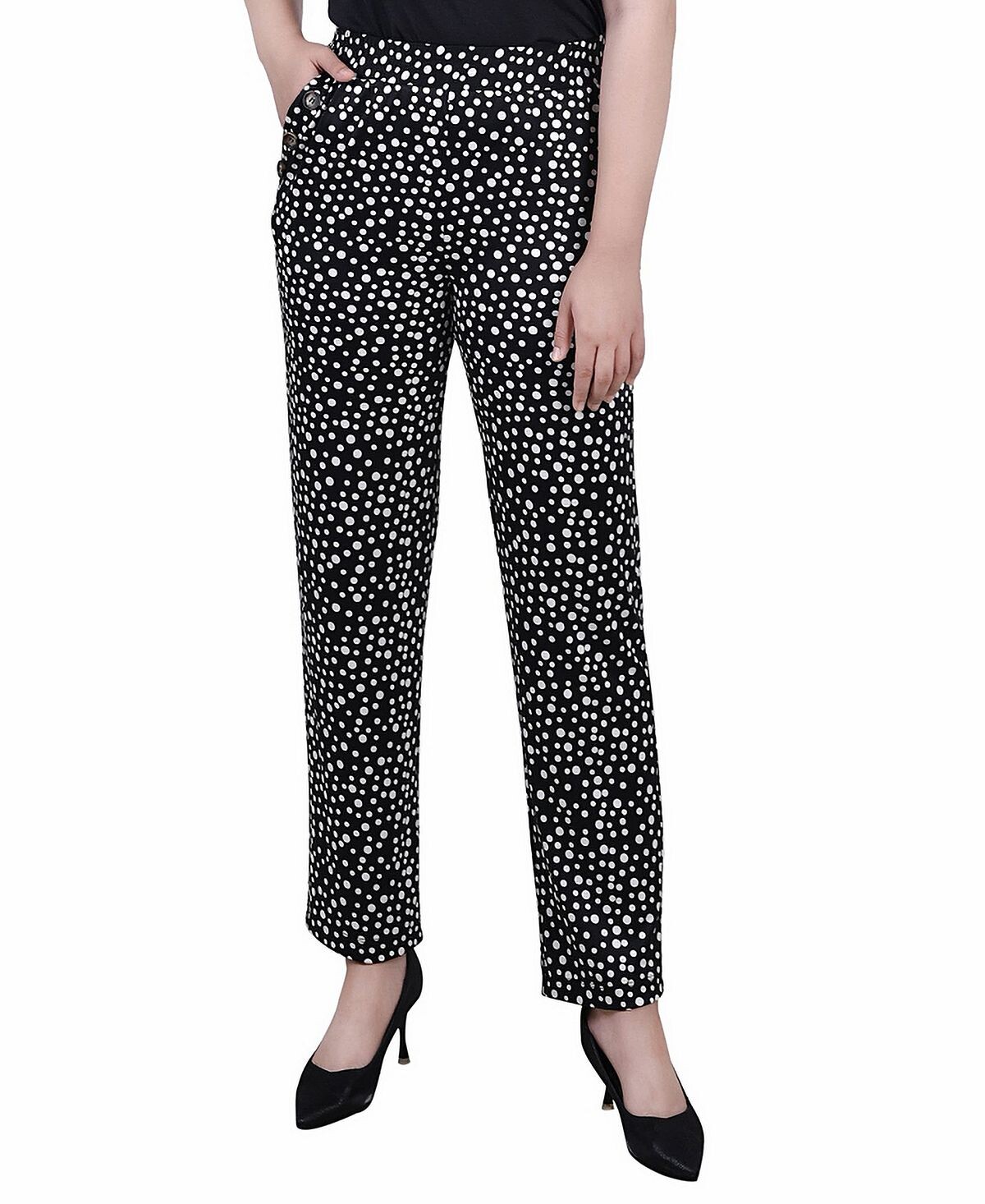 

Брюки petite без застежки с широкой талией NY Collection, мульти, Черный, Брюки petite без застежки с широкой талией NY Collection, мульти