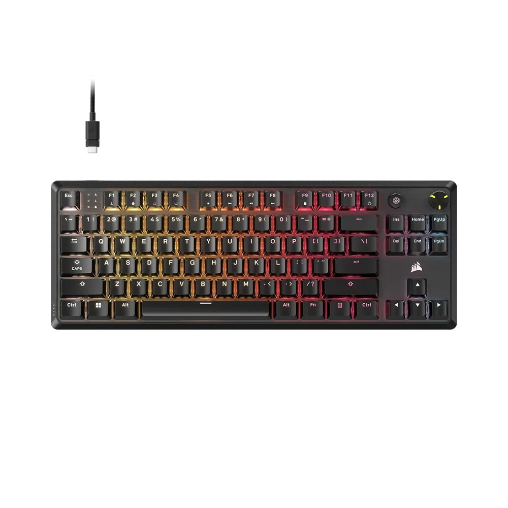 

Игровая клавиатура Corsair K70 CORE TKL RGB, проводная, чёрный, английская раскладка