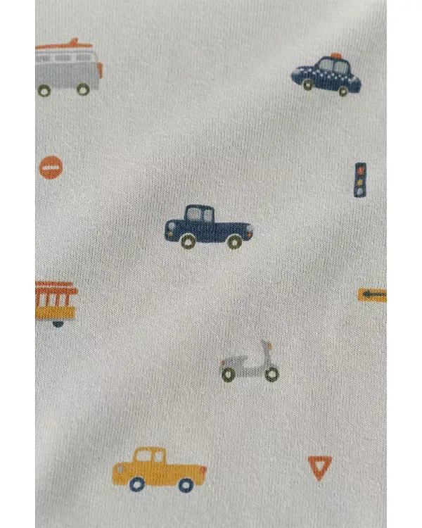 Детский комбинезон-слип с принтом Unisex Ribbed Sleeper Footie - Baby Pehr, Rushmist — фото 2