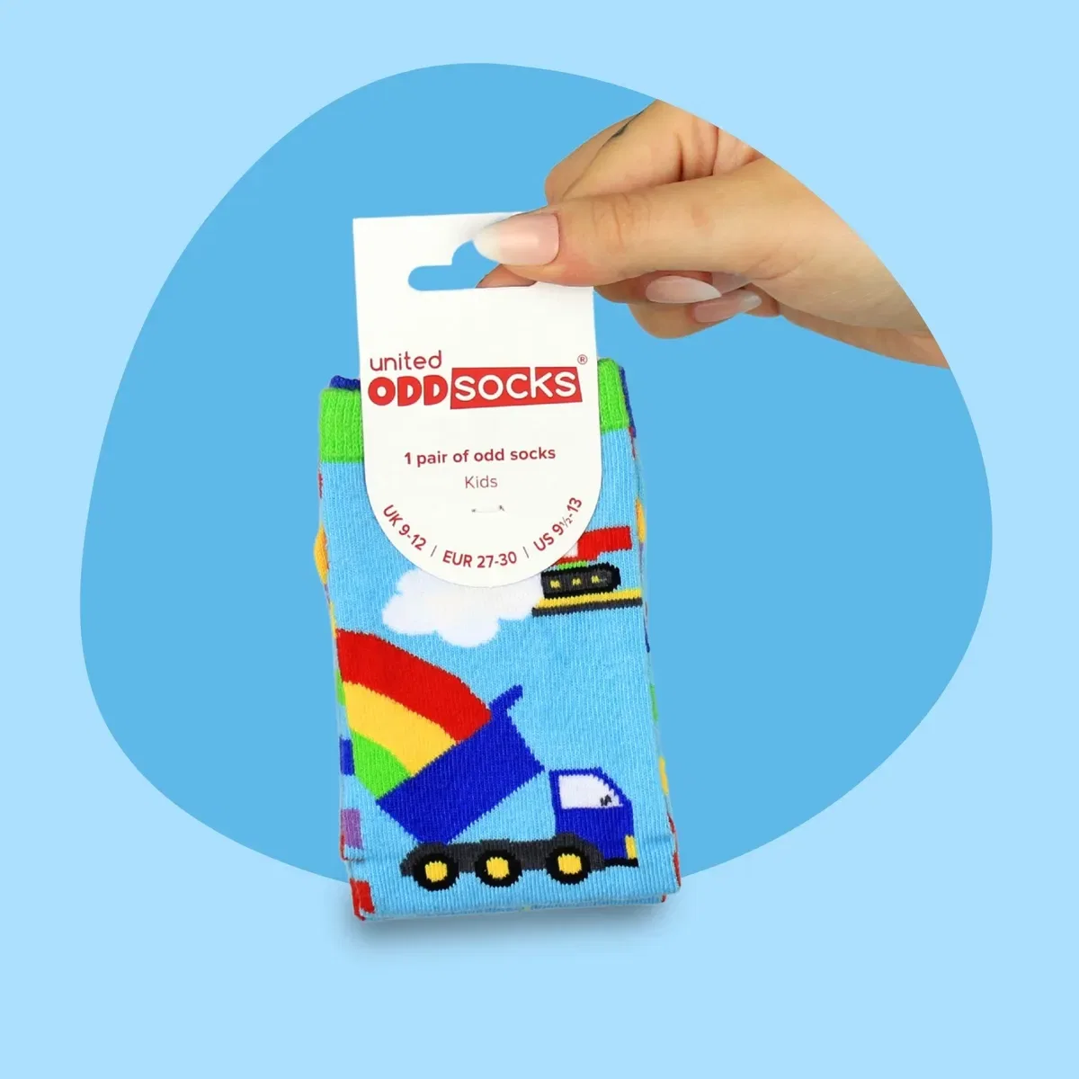 Детские носки с принтом Rainbow Construction United Oddsocks, Multi — фото 2
