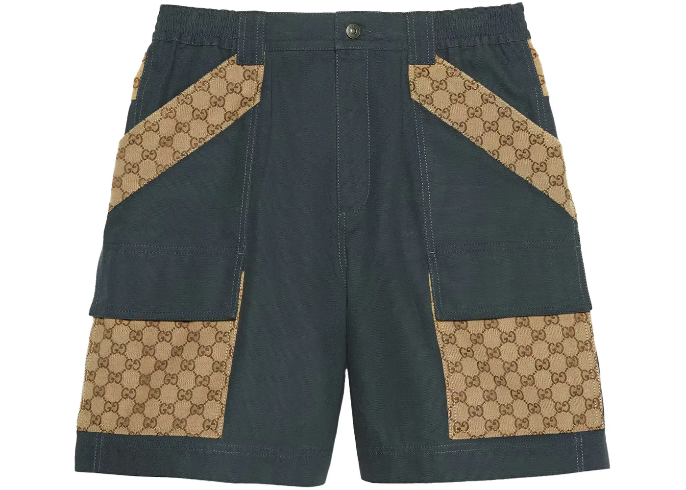 Мужские шорты хлопковые с принтом GG Insert Bermuda Gucci, Dark Grey