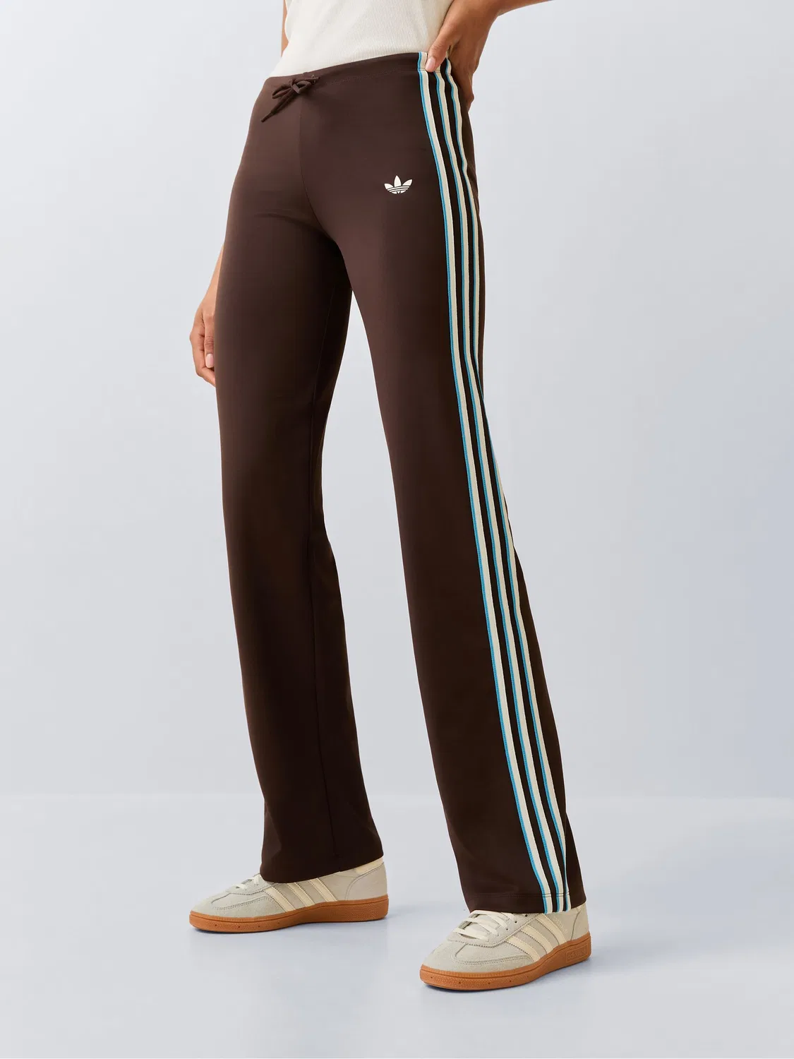 Брюки прямого кроя свободные, модель Slouchy Straight, adidas Originals, коричневый — фото 2