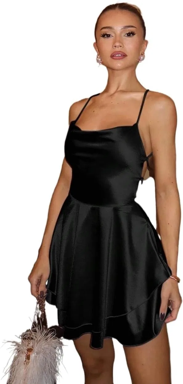 Женское сексуальное мини-платье без спины Cami, Black — фото 3