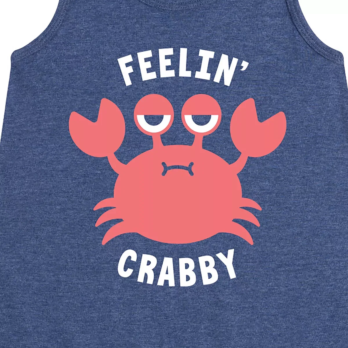 Детское платье-трапеция для девочек без рукавов с принтом Feelin Crabby Instant Message, Heather Navy — фото 2