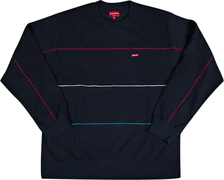 

Толстовка Supreme Multicolor Piping Pique Crewneck 'Navy', синий