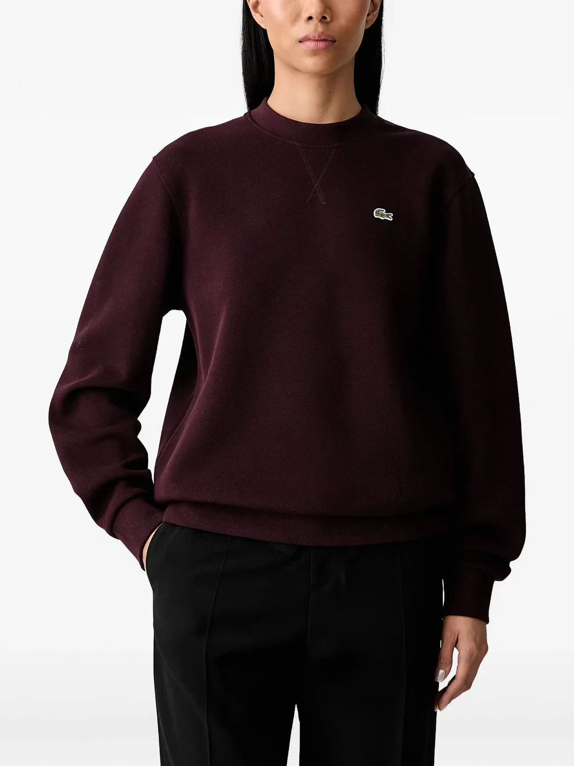 Lacoste Красный свитшот с нашивкой-логотипом