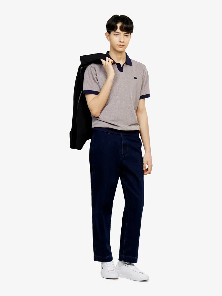 Футболка поло Lacoste с открытым воротником, базовая, Antique Gold — фото 4